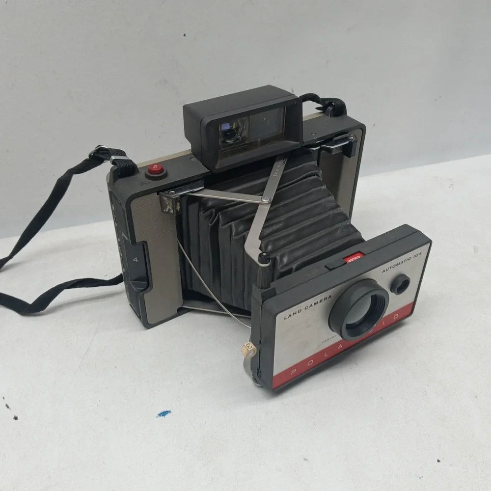 POLAROID Automatic‎ 104 LAND CAMERA w/ Manual & Original Box, VINTAGE